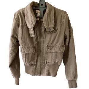 Miss Bison Vintage Size M Women's Bomber Zip Up Jacket Unique  Collar